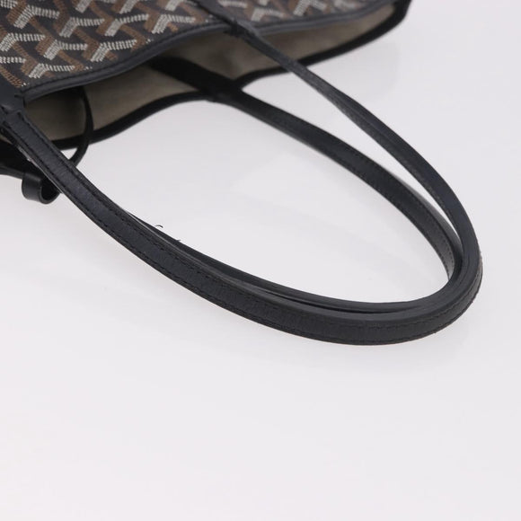 GOYARD Saint Louis PM Tote Bag Coated Canvas Black Silver Auth 180875