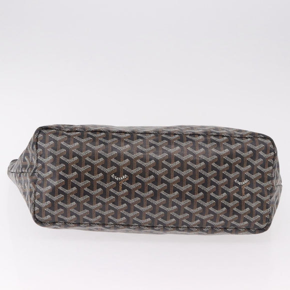 GOYARD Saint Louis PM Tote Bag Coated Canvas Black Silver Auth 180875