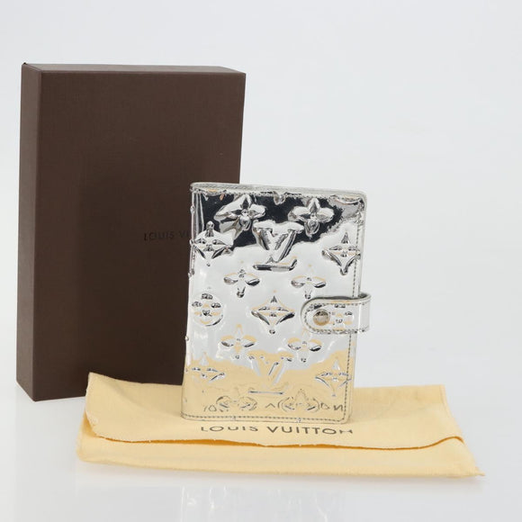 LOUIS VUITTON Monogram Miroir Agenda PM Planneromslag Zilver R20963 Auth 180884A