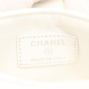 CHANEL Matelasse Pouch Coated Canvas White Silver CC Auth 180887A-13
