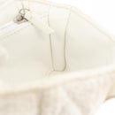 CHANEL Matelasse Pouch Coated Canvas White Silver CC Auth 180887A-16