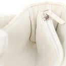 CHANEL Matelasse Pouch Coated Canvas White Silver CC Auth 180887A-18