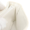 CHANEL Matelasse Pouch Coated Canvas White Silver CC Auth 180887A-19