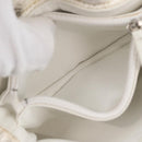CHANEL Matelasse Pouch Coated Canvas White Silver CC Auth 180887A-21