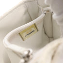 CHANEL Matelasse Pouch Coated Canvas White Silver CC Auth 180887A-22