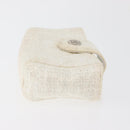 CHANEL Matelasse Pouch Coated Canvas White Silver CC Auth 180887A-4