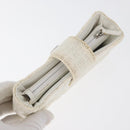 CHANEL Matelasse Pouch Coated Canvas White Silver CC Auth 180887A-6