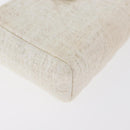 CHANEL Matelasse Pouch Coated Canvas White Silver CC Auth 180887A-8