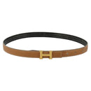 HERMES Constance Mini Belt Leather Beige Gold Auth 180888-1