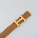 HERMES Constance Mini Belt Leder Beige Gold Auth 180888-6