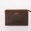 CELINE Macadam Canvas Clutch Bag PVC Leather 5 Set Brown Beige Auth 180889-12