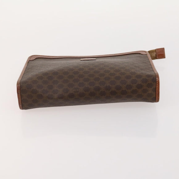 CELINE Macadam Canvas Clutch Bag PVC Leather 5 Set Brown Beige Auth 180889