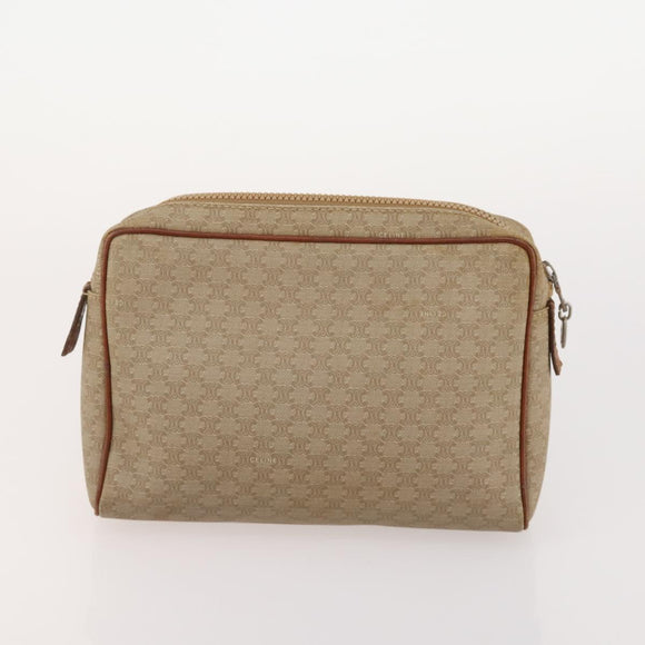CELINE Macadam Canvas Clutch Bag PVC Leather 5 Set Brown Beige Auth 180889