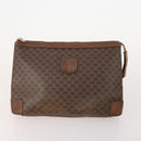 CELINE Macadam Canvas Clutch Bag PVC Leather 5 Set Brown Beige Auth 180889-2