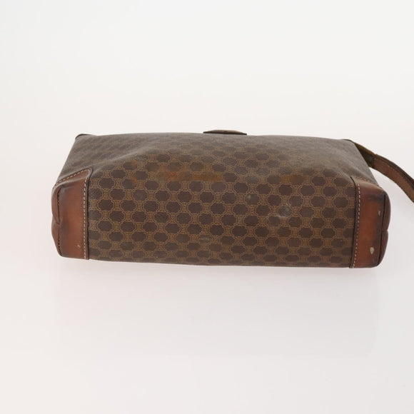 CELINE Macadam Canvas Clutch Bag PVC Leather 5 Set Brown Beige Auth 180889