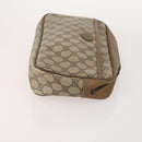 GUCCI GG Supreme Web Sherry Line Clutch Bag PVC 4 Set Beige Gold Auth 180890-10