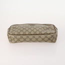 GUCCI GG Supreme Web Sherry Line Clutch Bag PVC 4 Set Beige Gold Auth 180890-12