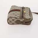 GUCCI GG Supreme Web Sherry Line Clutch Bag PVC 4 Set Beige Gold Auth 180890-22