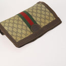 GUCCI GG Supreme Web Sherry Line Clutch Bag PVC 4 Set Beige Gold Auth 180890-5