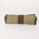 GUCCI GG Supreme Web Sherry Line Clutch Bag PVC 4 Set Beige Gold Auth 180890-6