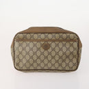 GUCCI GG Supreme Web Sherry Line Clutch Bag PVC 4 Set Beige Gold Auth 180890-8