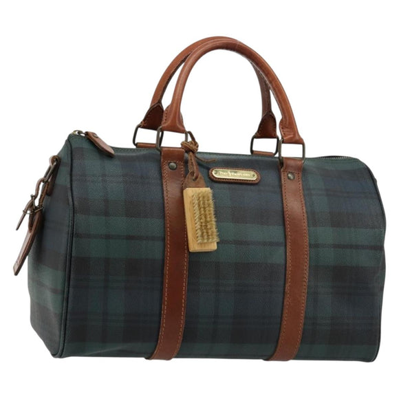 Polo Ralph Lauren Boston Bag Leather PVC Green Auth 180894A