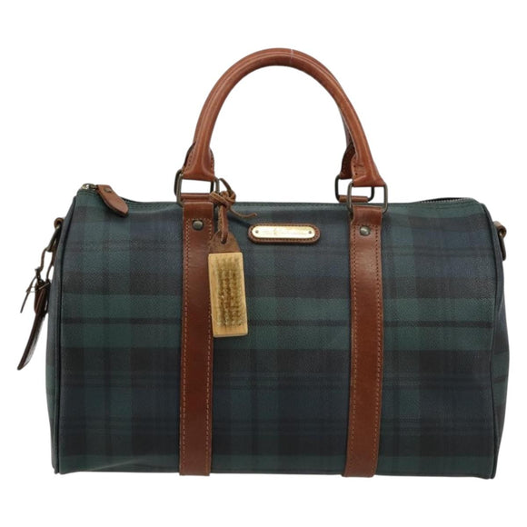 Polo Ralph Lauren Boston Bag Leather PVC Green Auth 180894A