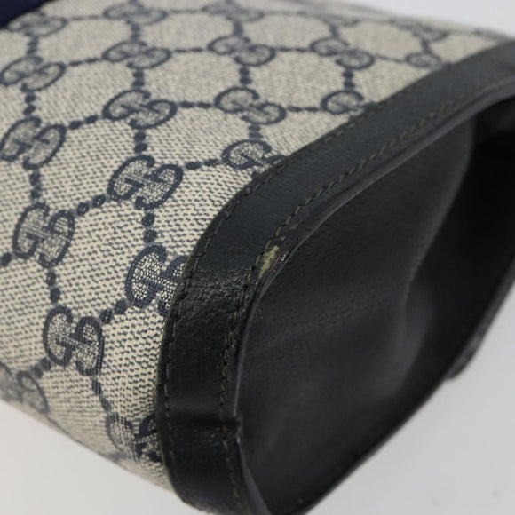 GUCCI GG Supreme Sherry Line Clutch Tas PVC Marine Goud 41 014 3087 25 Auth 180897