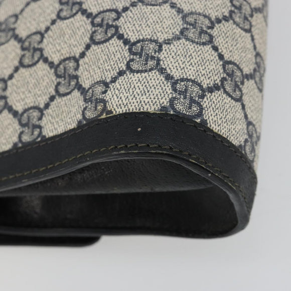 GUCCI GG Supreme Sherry Line Clutch Tas PVC Marine Goud 41 014 3087 25 Auth 180897