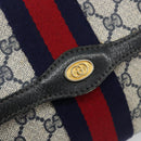 GUCCI GG Supreme Sherry Line Clutch Tas PVC Marine Goud 41 014 3087 25 Auth 180897-12