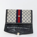 GUCCI GG Supreme Sherry Line Clutch Tas PVC Marine Goud 41 014 3087 25 Auth 180897-13