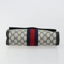 GUCCI GG Supreme Sherry Line Clutch Tas PVC Marine Goud 41 014 3087 25 Auth 180897-7