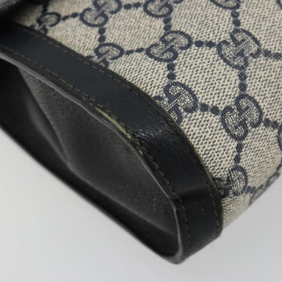 GUCCI GG Supreme Sherry Line Clutch Tas PVC Marine Goud 41 014 3087 25 Auth 180897
