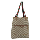 GUCCI GG Supreme Web Sherry Line Tote Bag PVC Beige Rood 39 02 003 Auth 180903-1