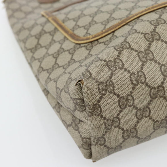GUCCI GG Supreme Web Sherry Line Tote Bag PVC Beige Rood 39 02 003 Auth 180903