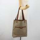 GUCCI GG Supreme Web Sherry Line Tote Bag PVC Beige Rood 39 02 003 Auth 180903-21