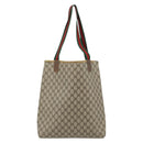 GUCCI GG Supreme Web Sherry Line Tote Bag PVC Beige Rood 39 02 003 Auth 180903-2