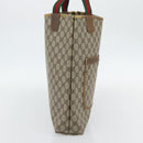 GUCCI GG Supreme Web Sherry Line Tote Bag PVC Beige Rood 39 02 003 Auth 180903-3