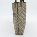 GUCCI GG Supreme Web Sherry Line Tote Bag PVC Beige Rood 39 02 003 Auth 180903-4