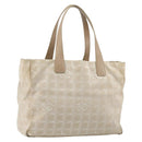 CHANEL New Travel Line Tote Bag Nylon Beige Gold CC Auth 180904-1