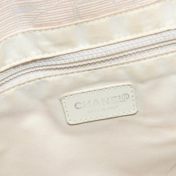CHANEL New Travel Line Tote Bag Nylon Beige Gold CC Auth 180904