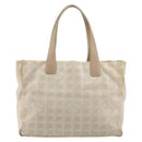 CHANEL New Travel Line Tote Bag Nylon Beige Gold CC Auth 180904-13