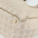 CHANEL New Travel Line Shopper Nylon Beige Goud CC Auth 180906-15