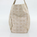 CHANEL New Travel Line Shopper Nylon Beige Goud CC Auth 180906-3