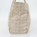CHANEL New Travel Line Shopper Nylon Beige Goud CC Auth 180906-4