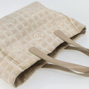 CHANEL New Travel Line Shopper Nylon Beige Goud CC Auth 180906-6