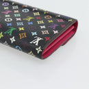 LOUIS VUITTON Monogram Multicolor Portefeiulle Sarah Black M60668 LV Auth 180911-10