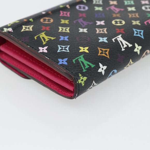 LOUIS VUITTON Monogram Multicolor Portefeiulle Sarah Black M60668 LV Auth 180911