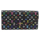 LOUIS VUITTON Monogram Multicolor Portefeiulle Sarah Black M60668 LV Auth 180911-2