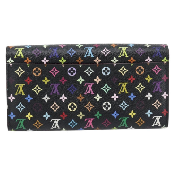 LOUIS VUITTON Monogram Multicolor Portefeiulle Sarah Black M60668 LV Auth 180911